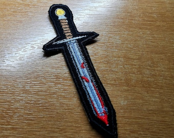 Sword Embroidered Iron On Patch Destiny Fantasy RPG Vikings Medieval