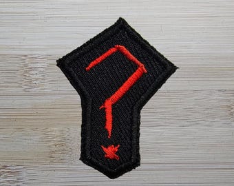 Question Mark Small Iron On Embroidered Patch Gothic Punk Crust