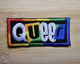Queer Rainbow Punk LGBTQ+ Iron On Patch Pride Embroidered Patches