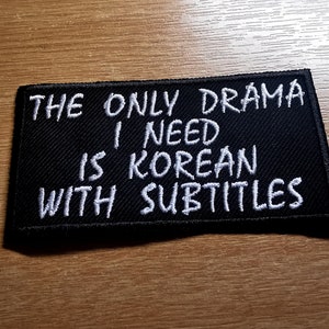 K-Drama Funny Embroidered Patch Korean Subtitles