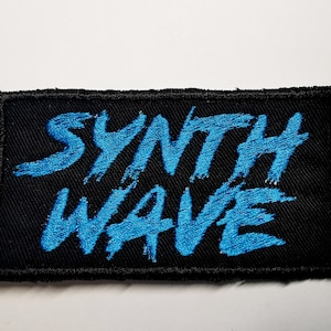 Synthwave Blue Iron on Embroidered Patch carpenter brut Retro 80s Patch Darkwave Wall Decoration