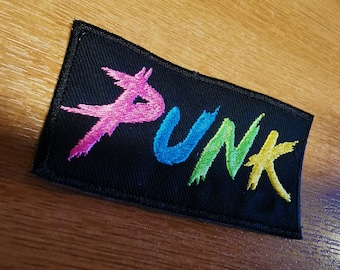 Colorido Punk Ferro Em Patch Bordado Brilhante Vibrante