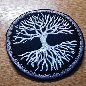Yggdrasil Tree of Life Snow Border Iron On Embroidered Patch Norse Mythology Viking