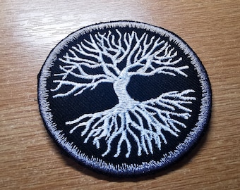 Yggdrasil Tree of Life Snow Border Iron On Embroidered Patch Norse Mythology Viking