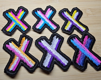 Subtle Pride Flag Embroidered Patches Punk Skater Style with Vibrant Colours