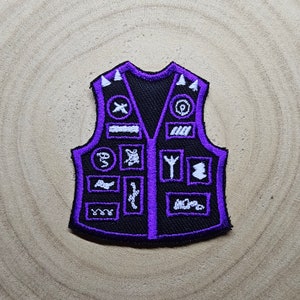 Battle Jacket Embroidered Patch Jacket Parody Death Metal Black Metal Patch Thrash Metal Viking Purple