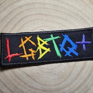 LGBTQ+ Czarny Metal Tęczowy Żelazko Na Naszywce Duma Haftowana