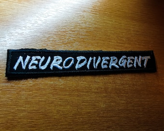 Neurodivergent Long Graffiti Style Iron On Embroidered Patch Neurodiversity Personality