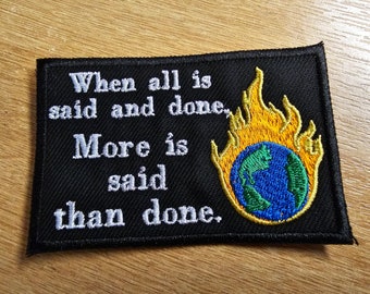 Climate Change Patch Climate Action Environmental Iron on or Sew on Embroidered Patch