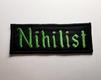 Nihilist Embroidered Patch Green DSBM Nihilistic Iron on Patch