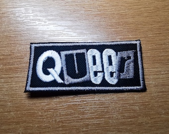 Queer punk LGBTQ+ opstrijkbare grijze patch Pride geborduurde patches