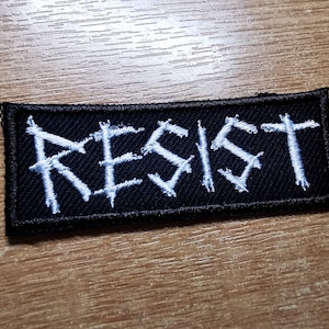 Resist Smaller Anarchist Politics Feminist Iron on Embroidered Patch
