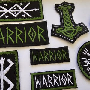 Norse Viking Inspired Military Green Embroidered Patches Huge Choice
