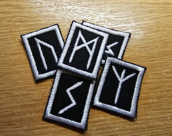 Norse Runes and Bindrunes Embroidered Patches Viking Rune Alphabet
