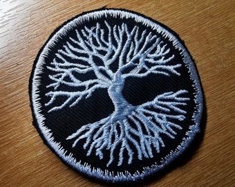 Yggdrasil Tree of Life Snow Border Iron On Embroidered Patch Norse Mythology Viking