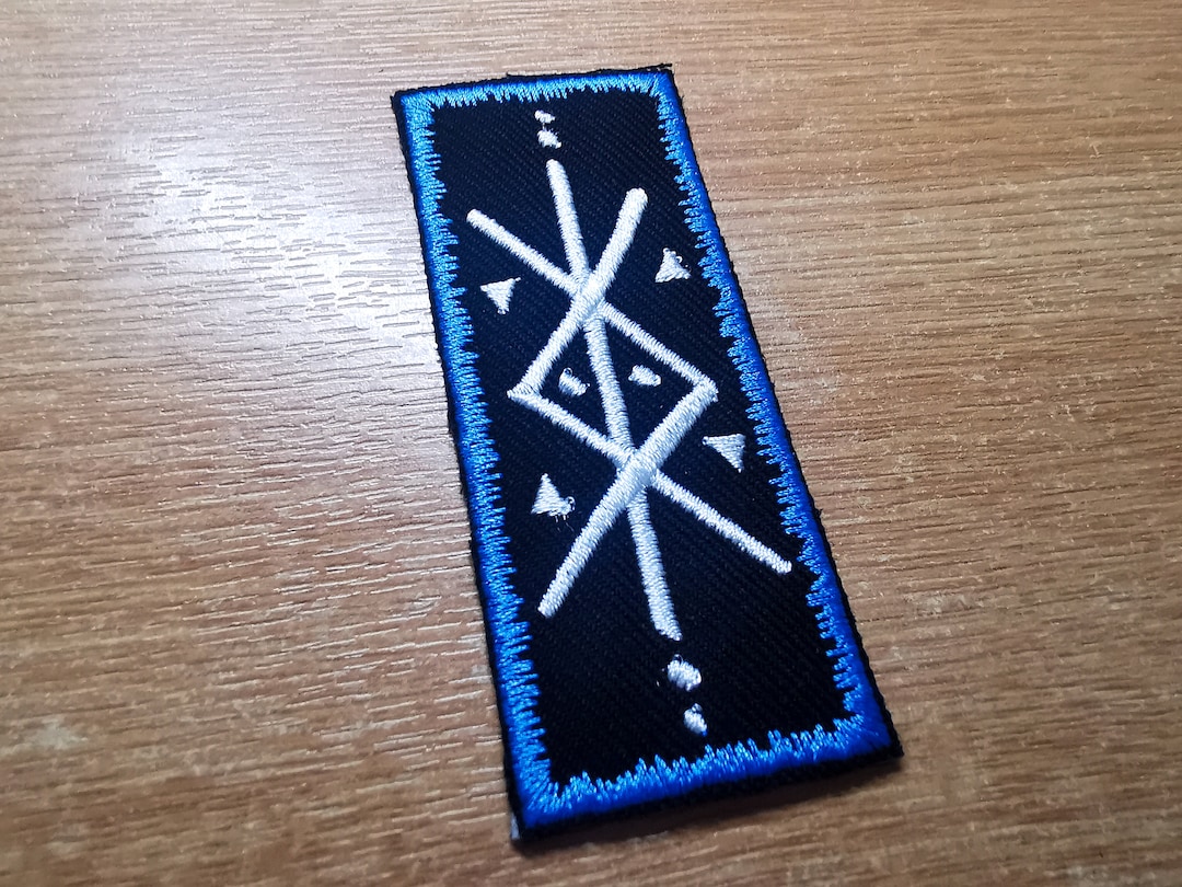 Protection Bindrune Ocean Blue Viking Patch Iron on Embroidered Norse ...