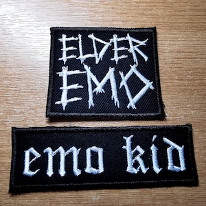 Elder Emo Kid Embroidered Patch Pop Punk Metalcore 00s Culture Throwback