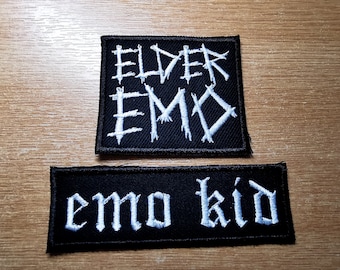 Elder Emo Kid Embroidered Patch Pop Punk Metalcore 00s Culture Throwback