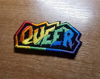 Queer Rainbow Punk LGBTQ+ Iron On Patch Pride Embroidered Patches