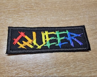 Queer Punk Metal Rainbow LGBTQ+ Iron On Patch Pride Embroidered Patches