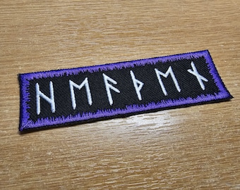 Heathenry Runes Purple Sew or Iron on Embroidered Patch Viking Warrior Norse Inspired Patches