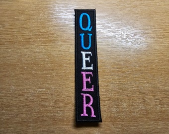 Patch vertical trans homosexuel punk métal drapeau trans LGBTQ + fer sur patch fierté patchs brodés