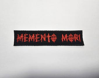 Memento Mori Embroidered Patch Red