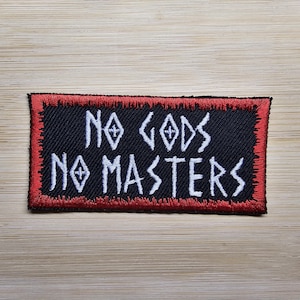 No Gods No Masters Patch Red Border Embroidered Patch