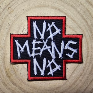 Inget betyder att inget stryks eller sys, broderad lapp, anarkistisk politik, feministisk vänsterlapp, kvinnohat, skydda kvinnor