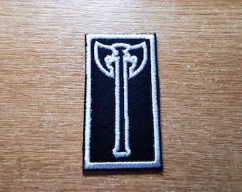 Battle Axe Embroidered Iron On Patch Destiny Fantasy RPG Vikings Medieval Dungeon Gaming
