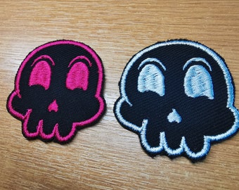 Cute Punk Skulls Art Iron on Embroidered Patch