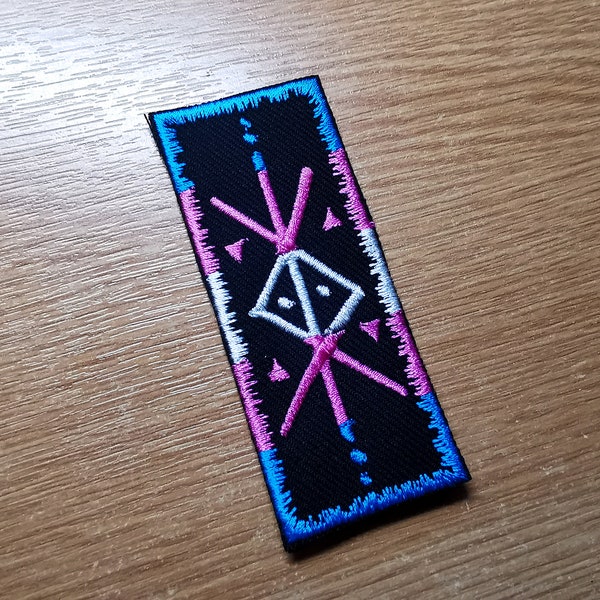 Protection Trans Flag Bindrune Viking Patch Iron On Embroidered Norse Heathenry Bind Runes