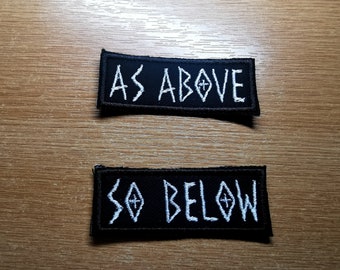 As Above So Below Iron On Embroidered Patch Heavy Metal style patch