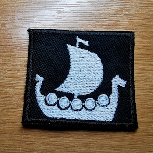 Longship Longboat Viking Ship Valhalla Norse Viking Iron on Embroidered Patch