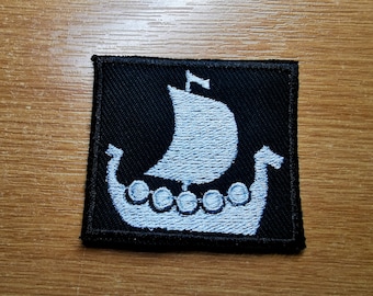 Longship Longboat Viking Ship Valhalla Norse Viking Iron on Embroidered Patch