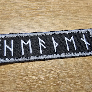 Heathenry Runes Pewter Grey Sew or Iron on Embroidered Patch Viking Warrior Norse Inspired Patches