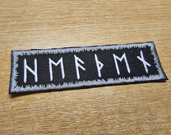 Heathenry Runes Pewter Grey Sew or Iron on Embroidered Patch Viking Warrior Norse Inspired Patches