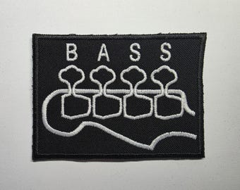 Bass Guitar Embroidered Patch 4-String Bassist