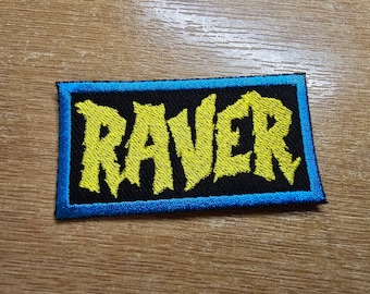 Raver Embroidered Patch Bright Vibrant EDM Music Patch for Musicians Iron or Sew on