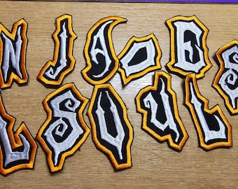 Alphabet Letters as Witchy Occult Style Contoured Iron on Patches