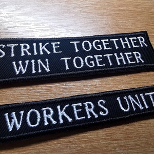 Pro Strike and Unions Workers geborduurde opstrijkpatch Politics Punk