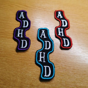 ADHD Iron on Patch Embroidered ADD Awareness Neuro Divergent Autism - Etsy