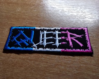Toppa termoadesiva LGBTQ+ con bandiera trans queer punk metal e orgoglio, toppe ricamate.