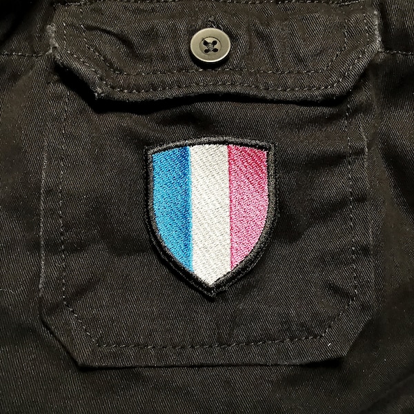 Trans Flag Shield Patch Iron On Embroidered Patches Transgender Gift for Battle Jackets