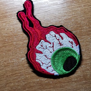 Creepy Eyeball Larger Iron on Patch Embroidered Art Skateboarding Style Graphics