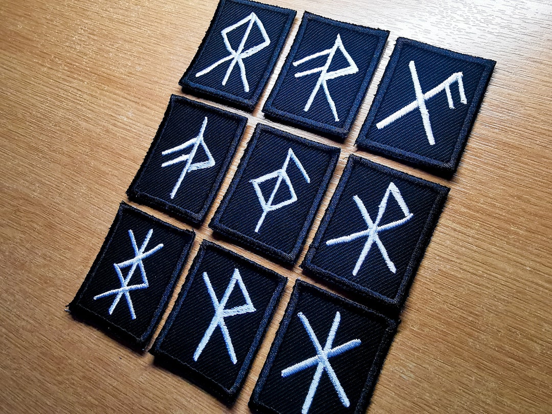 Bindrune Patches Iron on Embroidered Viking Norse Heathenry Bind Runes ...
