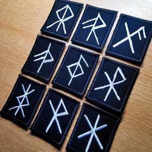 Bindrune Patches Iron On Embroidered Viking Norse Heathenry Bind Runes