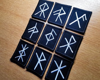 Bindrune Patches Iron On Embroidered Viking Norse Heathenry Bind Runes