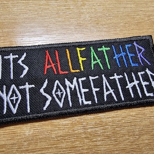 It&#39;s Allfather not Somefather Rainbow Iron On Embroidered Patch LGBTQ+ Viking Patches Equality