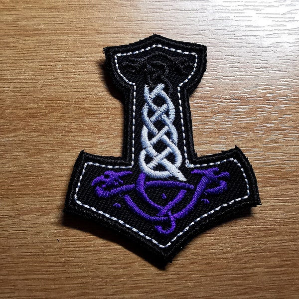 Asexual Flag Mjolnir Embroidered Patch LGBTQ+ Viking Patches